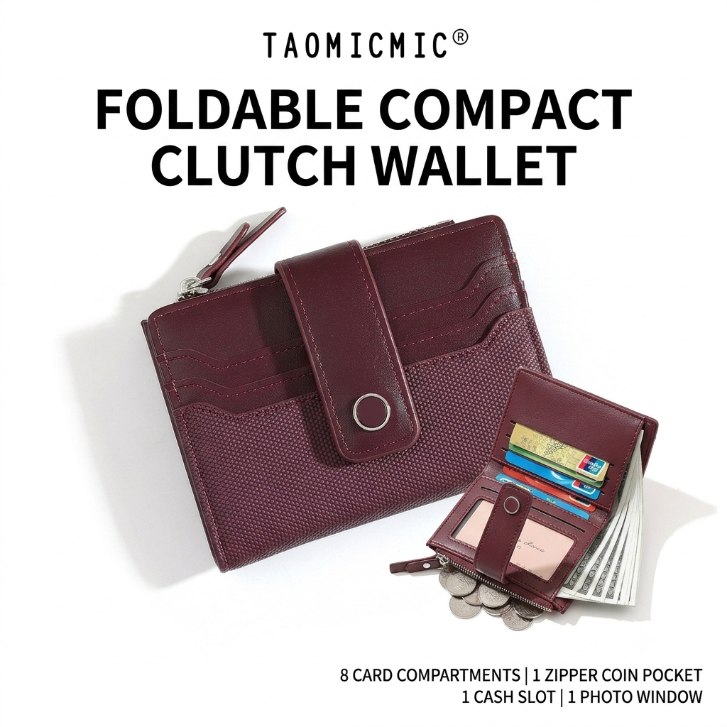 Luxury Ziploc Bags - Women's Leather Wallet Snap Closure Small