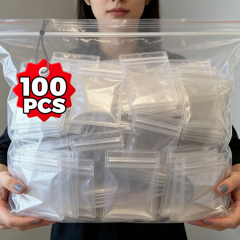 Luxury Ziploc Bags - 10/100pcs PVC Jewelry Pouches Clear Zipper