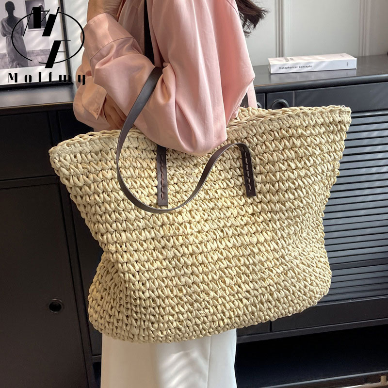 Straw Woven Tote Bags Casual L - огляд і ціна Luxury Bags For Summer